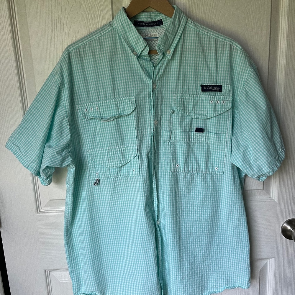 Mens Columbia Plaid Fishing Shirt